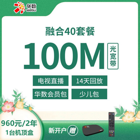 【余杭+临平融合】新装100M宽带+4K电视服务960元/24个月1台机顶盒
